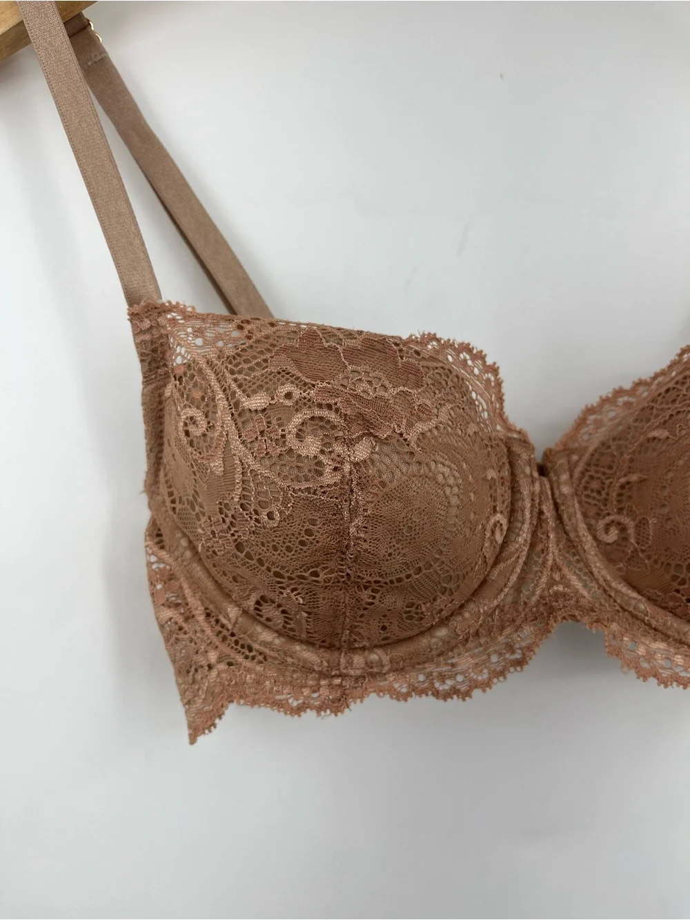 ThirdLove 24/7 Lace Balconette Bra tan nude 0792 neutral 32 A 1/2 half cup